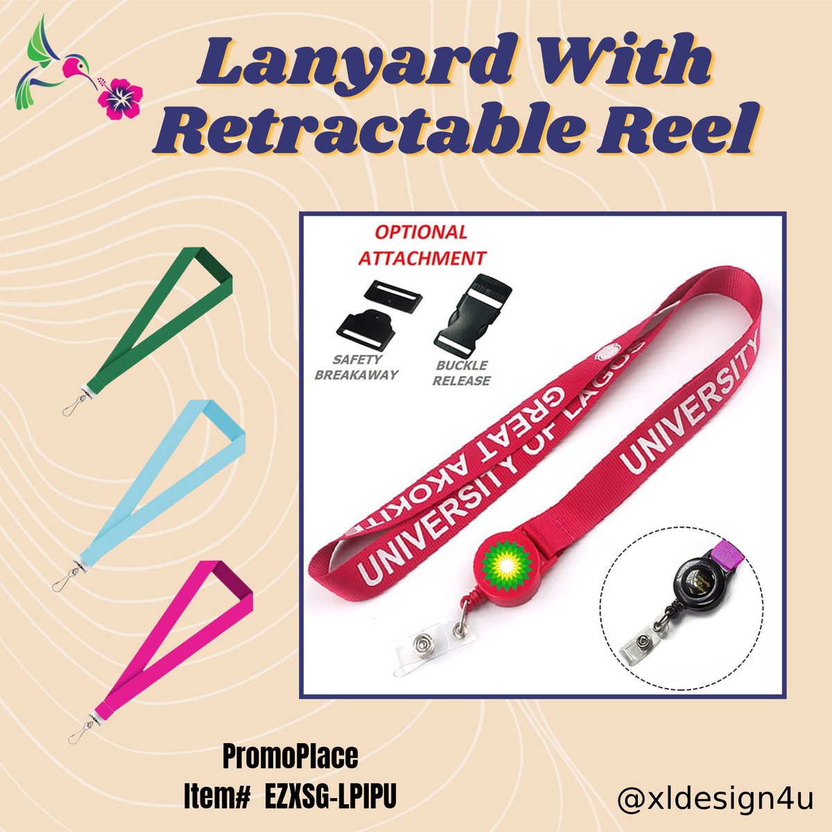 XLDesignLori's tweet image. Give them the convenience of a retractable attachment with this 3/4" Polyester Lanyard with Retractable Reel Combo!

.#Lanyard #Retractable #xldesign4u #XL4U #XL4UTeam #branding