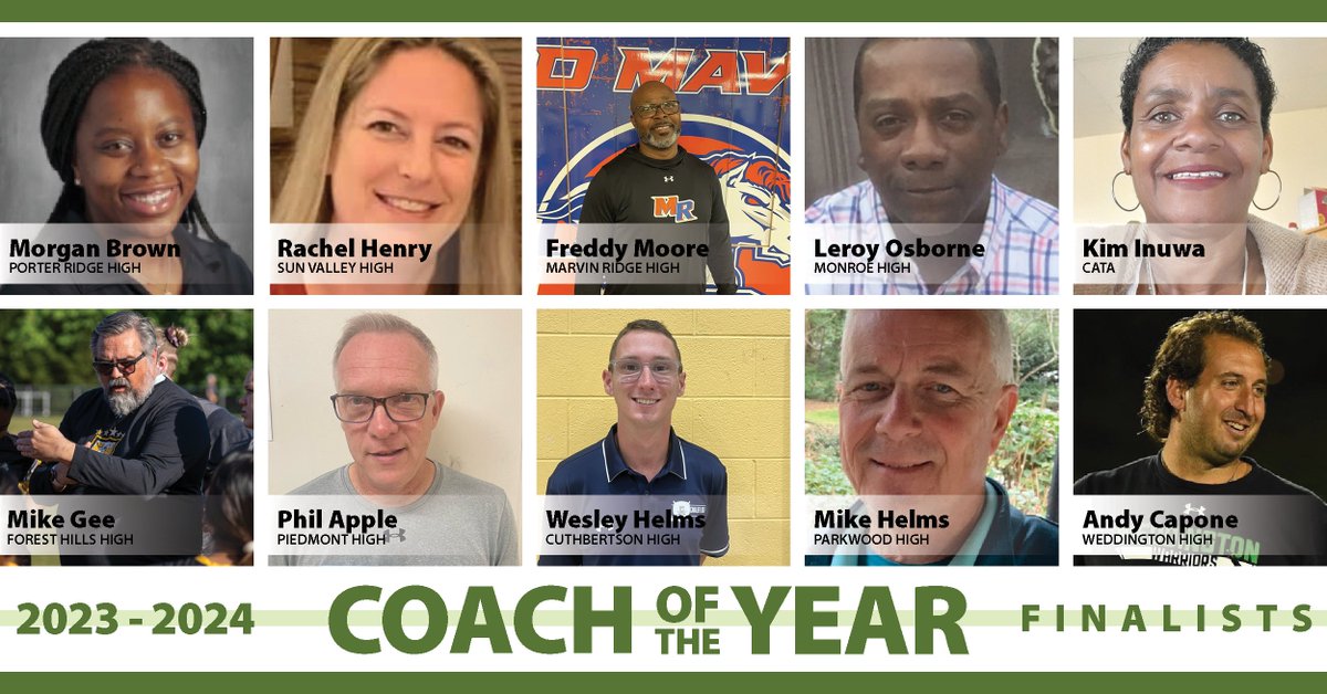 Let's all 👏 cheer 👏 for the 2023-2024 #UCPS Coach of the Year finalists! #TeamUCPS @UCPSNCAthletics @AGHoulihan