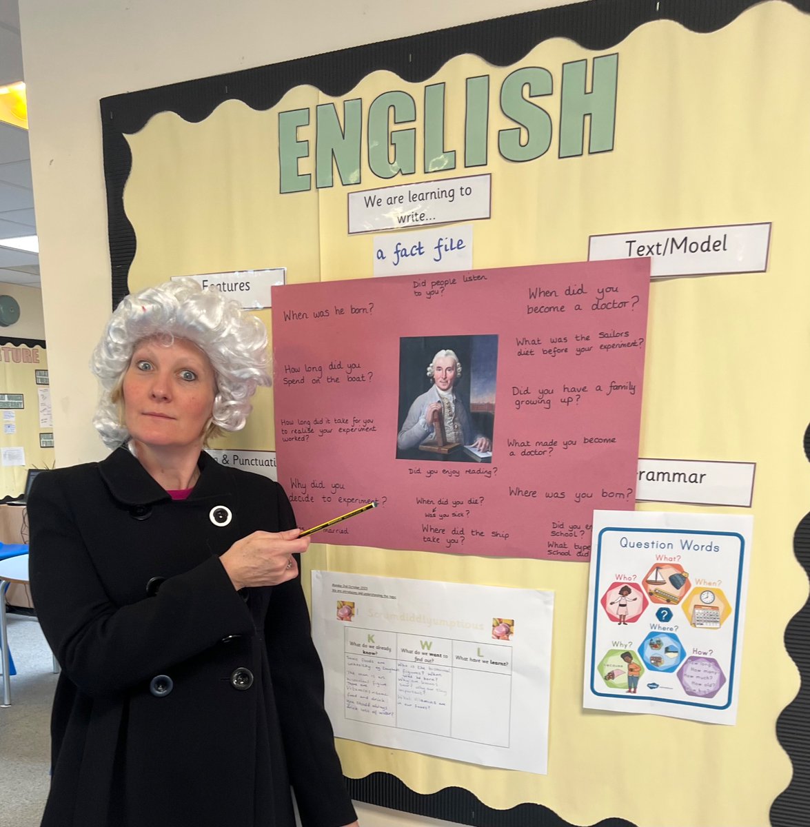 In English we are learning about James Lind. To extend our knowledge, we welcomed the historical figure into Hive for some hot seating. 😉