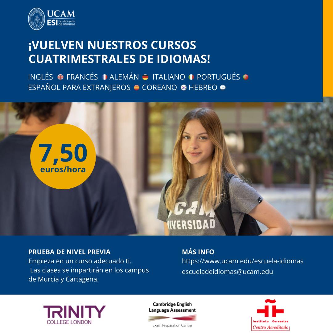 UCAM's tweet photo. 📢 La Escuela Superior de Idiomas @ESI_UCAM amplía su oferta
✅ Vía @laverdad_es 

➡️ https://t.co/7u176wZh0p https://t.co/FzrNxkgJa6