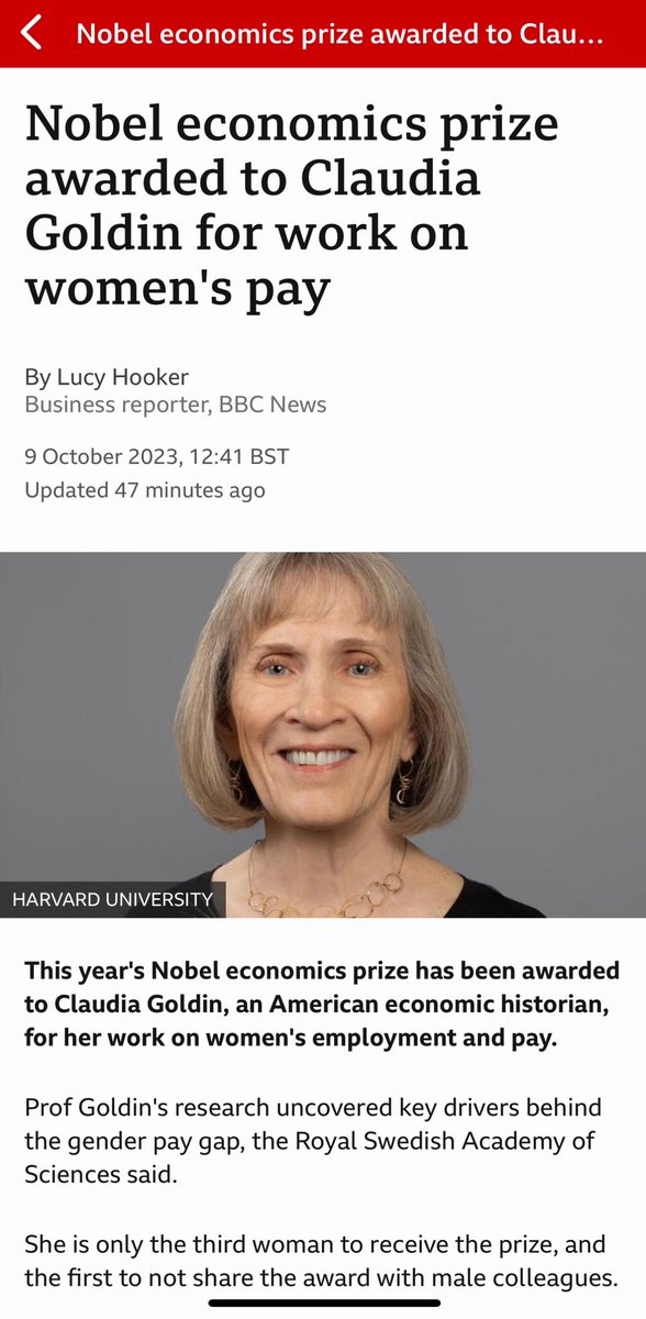 This day will go down in history as the day of reckoning for #feministeconomics! #NobelPrize #ClaudiaGoldin @IAFFE @NAEconTeam