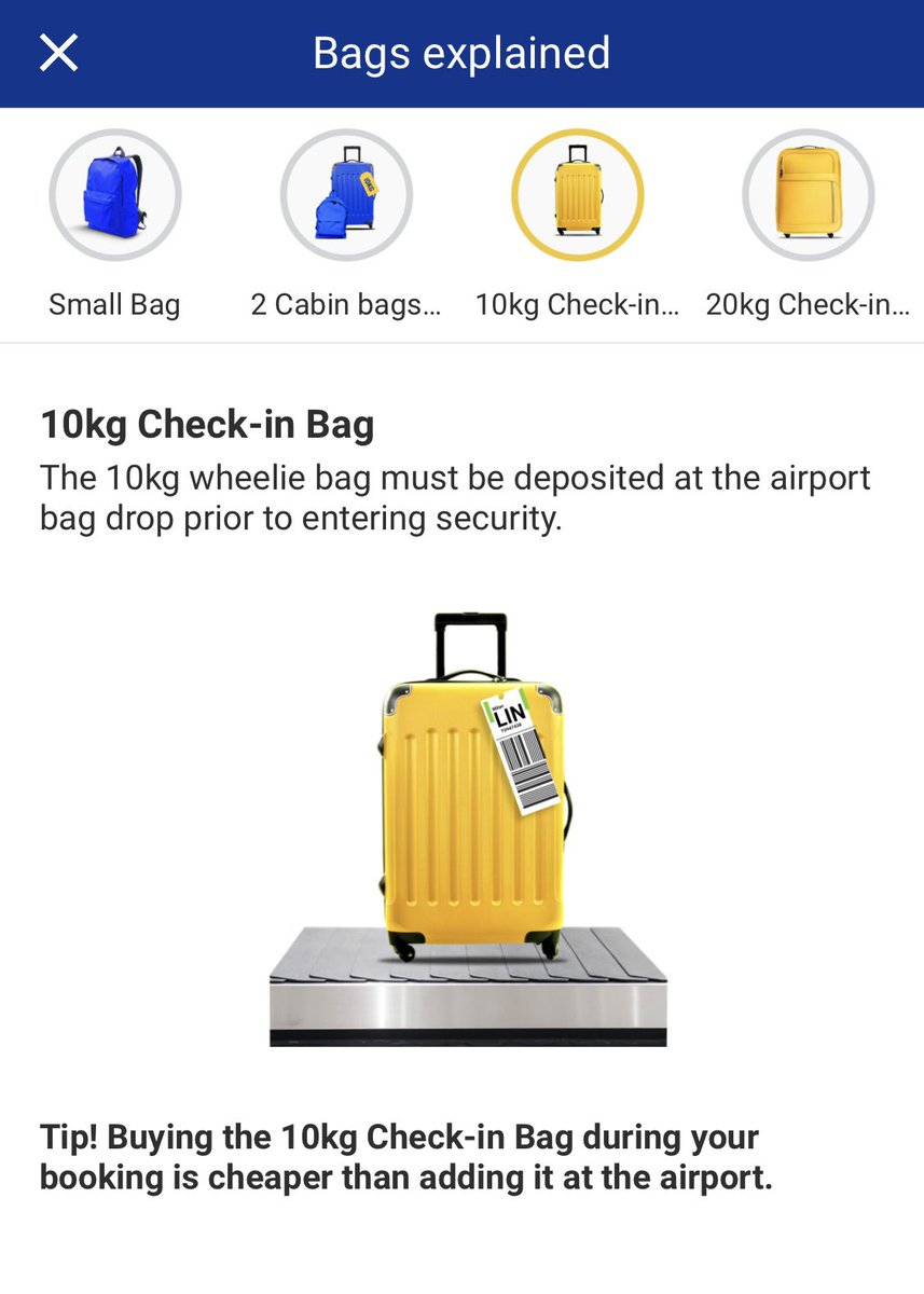 bananhinta's tweet photo. Hey @askryanair @Ryanair what is the maximum dimensions for the 10kg CHECK-IN bags? Whilst I can see there is max dimensions for 20kg’s I cannot find anything about the 10kg’s. TIA https://t.co/oPOBR3prPc