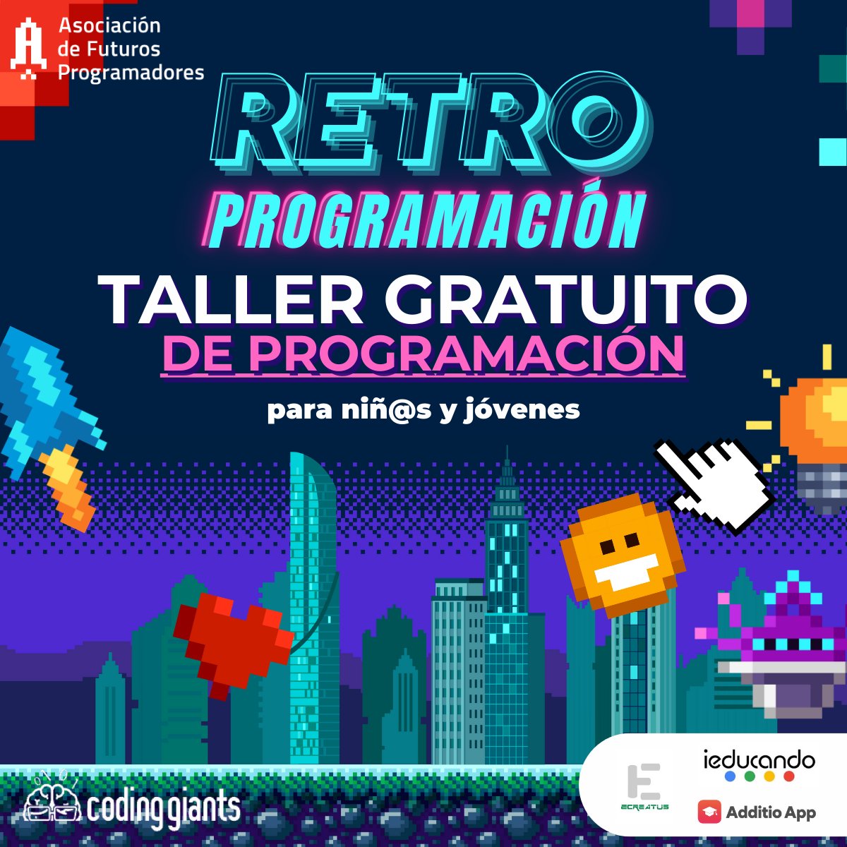 📢 Llega a España el proyecto #ProgramaconGigantes de la mano de nuestro partner <a href="/CodingSpain/">Coding Giants España</a>

🟠¿En qué consiste?
Es una campaña a nivel nacional de talleres #gratuitos🆓de #programación para niños/as y jóvenes

¡No pierdas la oportunidad de participar! ieducando.link/Talleres-Codin…