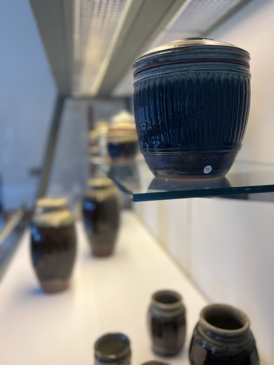 Deinstalling the Richard Batterham Stoneware collection to make way for our next exhibition <a href="/WolfsonCam/">Wolfson College</a> opening soon! Thanks to Dr Julia Poole for curating this fine display.