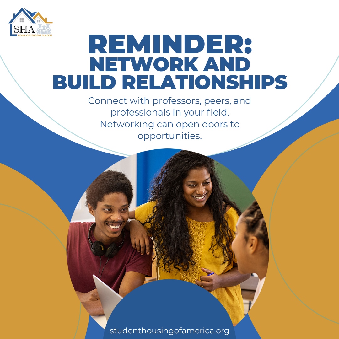 We provide opportunities for networking through our system of supports and use design elements to foster community. Networking can open doors to great opportunities! #hbcu #sha #affordablehousing #studentsupports #networkingforsuccess