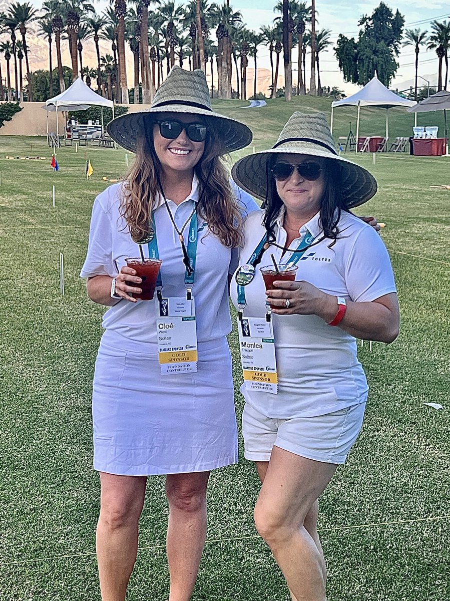 Soltexinc's tweet photo. A couple Soltex employees enjoyed a refreshing game of croquet on the lawn yesterday. We are ready for day three of #ILMA75! https://t.co/UxFyymp88S