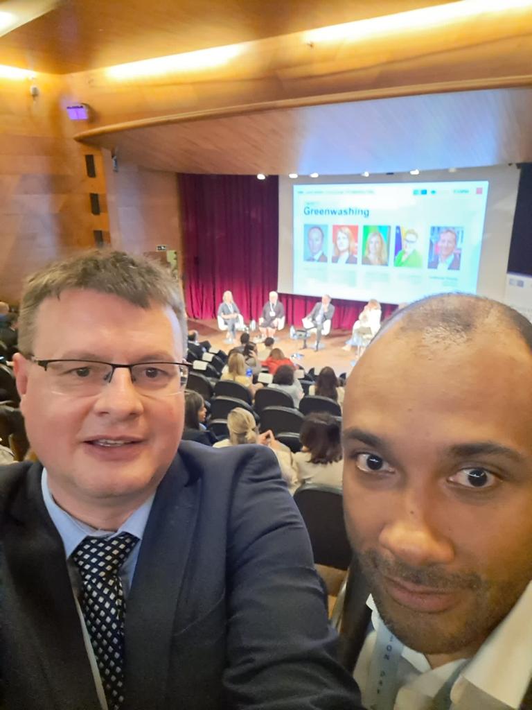 forfinancewatch's tweet photo. Finance Watch's Peter Norwood was on the ground today at the ESAs Consumer Protection Day #CPD23 in Madrid alongside #FSUG chair Alin Iacob & other civil society representatives. Thanks for the invite @EBA_News , @eiopa_europa_eu & @ESMAComms 👏 https://t.co/bkCPZLGyfv