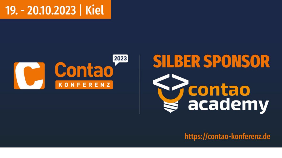 contaocms's tweet image. Nochmal herzlichen Dank an @contaoacademy für die Unterstützung als SILBER Sponsor 🤝.

Wir sehen uns am 19. und 20. Okt. in Kiel zur Contao Konferenz 2023.
Sei dabei:
👉 contao-konferenz.de/tickets.html

Mehr über die Contao Academy:
contao-academy.de

#Contao #ContaoKonferenz23