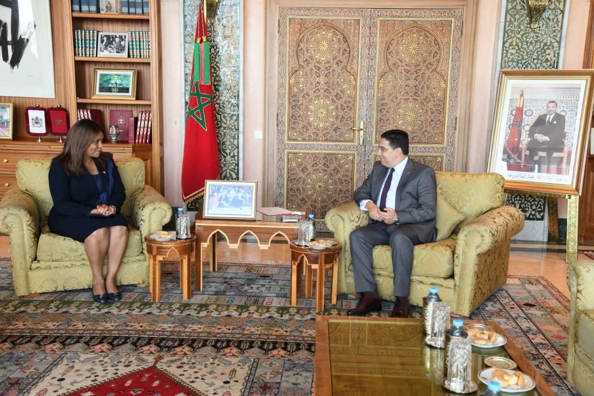 🇲🇦-🇬🇼|MFA Nasser Bourita received today in Rabat the diplomatic advisor to the President and Minister of State of Guinea-Bissau, Ms. Suzi Carla Barbosa, bearer of a message to HM King Mohammed VI from the President of the Republic of Guinea-Bissau, H.E. Mr. Umaro Sissoco Embaló.