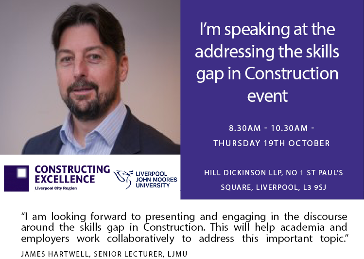Liverpool Constructing Excellence (@liverpoolce) on Twitter photo James Hartwell Senior Lecturer <a href="/LJMU/">Liverpool John Moores University</a> is speaking at our next event - addressing the skills gap in construction on 19th October. Make sure you book your place here eventbrite.co.uk/e/addressing-t… James Hartwell Senior Lecturer <a href="/LJMU/">Liverpool John Moores University</a> is speaking at our next event - addressing the skills gap in construction on 19th October. Make sure you book your place here eventbrite.co.uk/e/addressing-t…