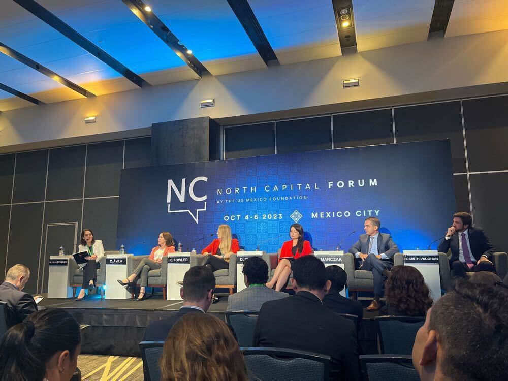That’s a wrap on #NCF23!
@theKaryl was thrilled to be part of @northcapital_f discussing the critical role of border infrastructure in today’s interconnected global economy alongside <a href="/luzmadelamora/">Luz María de la Mora</a> <a href="/ClaudiaAvilaC/">Claudia I. Avila Connelly</a> <a href="/RCSmithVaughan/">Reuben Smith-Vaughan</a> and Mayra Maldonado.