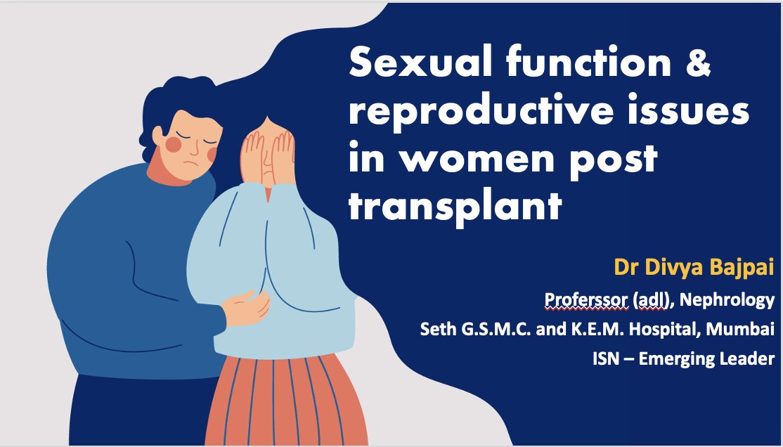 Glad to able to present this less commonly discussed topic at #ISOT2023 in the 'Land of Shakti(Durga)' 🔥Sexual Dysfunction & Reproductive Issues in Women Post Transplant 🔥 I present the story of 'ASHAKUMARI' - Who asks questions which I fail to discuss on my own A thread 🧵