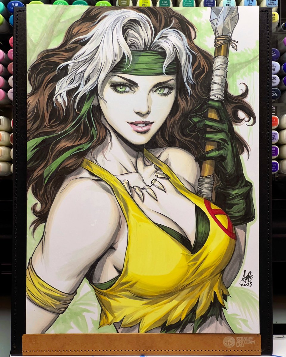 Artgerm's tweet photo. Arttrober Day 9 - Rogue Savage Land. #xmenrogue #savageland #arttrober2023 https://t.co/mVJUXoul8t