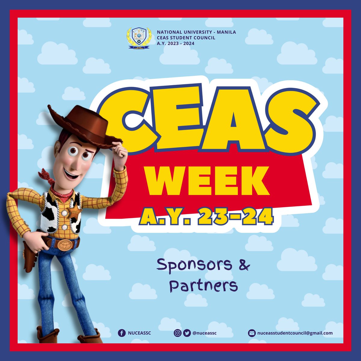 nuceassc's tweet photo. Howdy, CEAS Peeps!

We are delighted to share the list of sponsors this upcoming NU-Manila CEAS Week 2023.

Sponsors:
New York Fries &amp; Dips
Macao Imperial Milk tea
Baked Manila
Tag Wear Apparel
Daily Aj Boutique

Official Partner:
Candy Mag

Read more at: https://t.co/vjYwFZXq8H https://t.co/itVAZAQe97