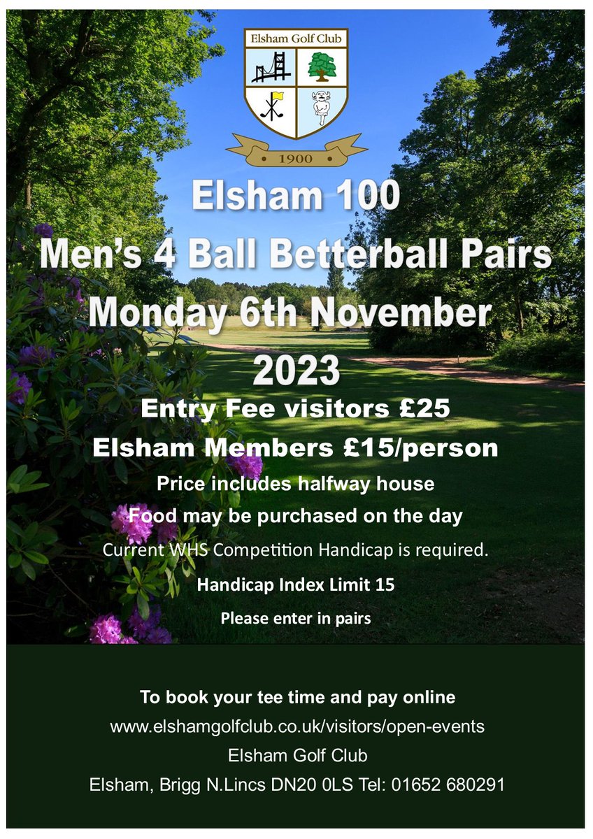 Last call for the Elsham 100 @ElshamGolfClub on Monday 06th November. a few places left. #Golf #FIREWORKS #Lincolnshire