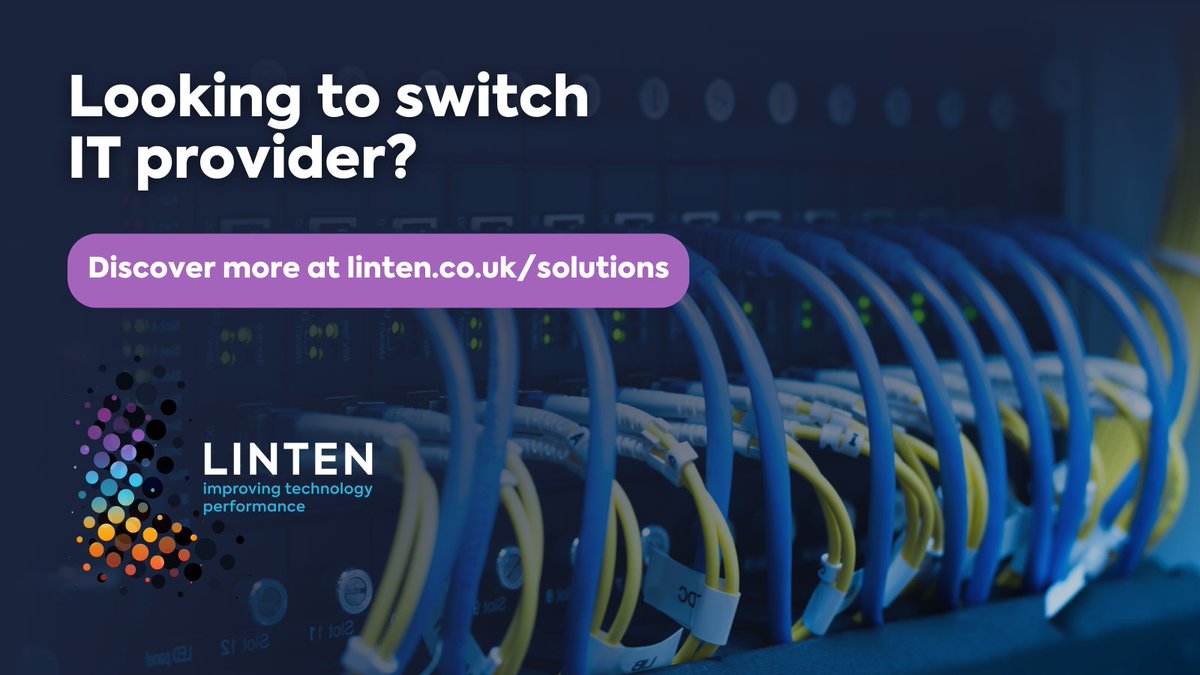 When it comes to your business, have you been thinking about changing your IT provider? 

Want to know exactly how we can help? Talk to us today.
linten.co.uk/solutions/

#TeamLinten #CyberSecurity #Tech #IT #ITProviders #SwitchingProviders #Technology #Growth