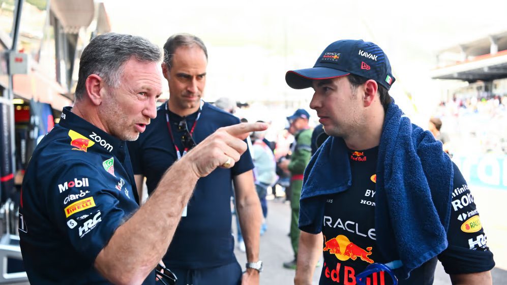 chacho_lml's tweet photo. Christian Horner:

“Se puede ver que Mercedes tiene un par (de pilotos), McLaren tiene un par y Ferrari tiene un par que son bastante ajustados entre sí. Nosotros tuvimos eso a principios de año, pero a medida que avanza la temporada se ha vuelto más cambiante.
“Fue frustrante que Checo sólo haya terminado el fin de semana con un punto y creo que podría haberlo hecho mejor, incluso comenzando desde el final de la parrilla, había oportunidad de marcar bastantes puntos o al menos de manera decente.
“Lo apoyaremos tanto como podamos porque se acerca el triplete de carreras consecutivas: Estados Unidos, México y Brasil. También porque hay una gran cantidad de puntos ahí por las carreras Sprint. 
“Creo que realmente necesitamos sentarnos con Checo porque sabemos de lo que es capaz y no está en esa forma en este momento”.