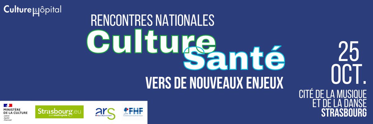 [#Evenement 📆] Participez aux Rencontres nationales culture / santé le 25 octobre à Strasbourg 🤝 Une journée pour échanger et faire avancer les recommandations de la #culture dans le système de #santé 💡 ℹ️ bit.ly/3LU4OVD