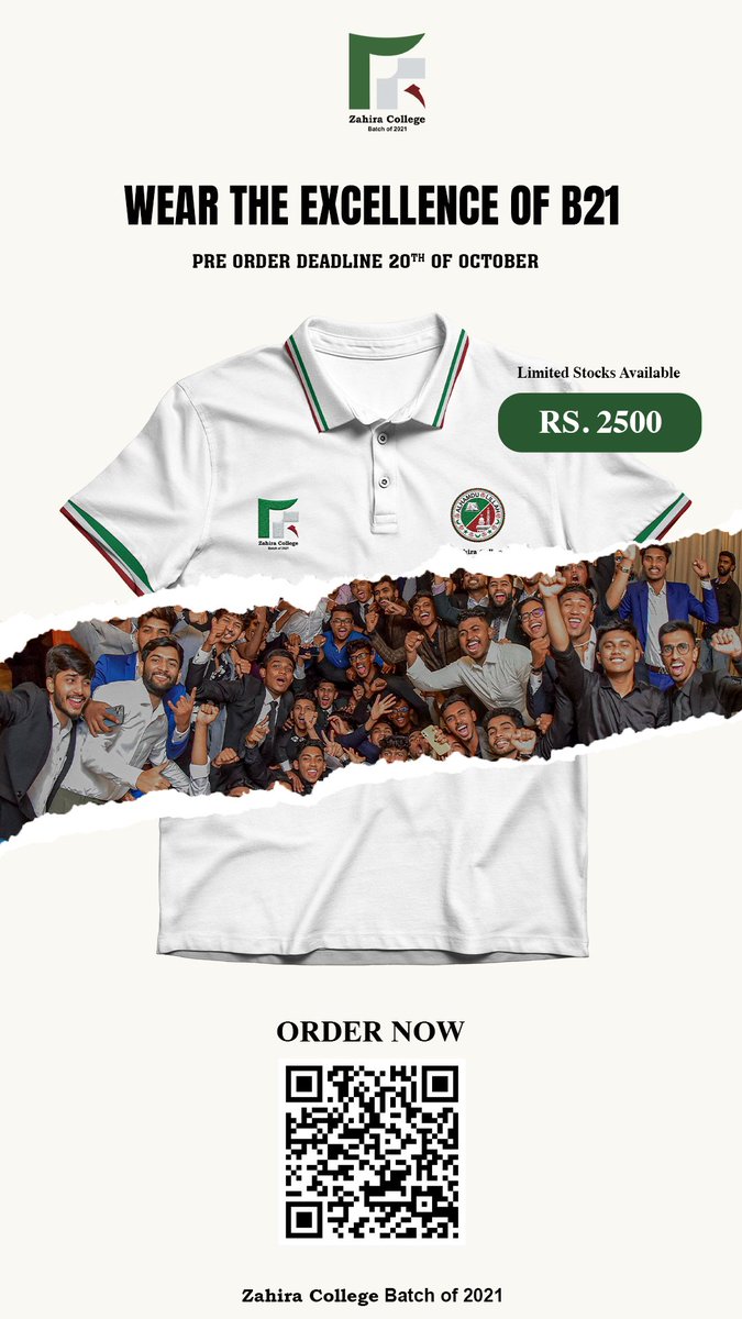 zccbatch2021's tweet photo. Wrap yourself in the legacy of B21 – Witness Excellence with every wear! ✨
Pre-order your Official Batch Tee now; stock's running out fast. Deadline: October 20th.

#WitnessExcellence #OfficialBatchTee #B21 https://t.co/jctp60Ntwy