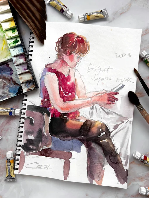 sketch…ᝰ  My mother.  #illustration #イラスト