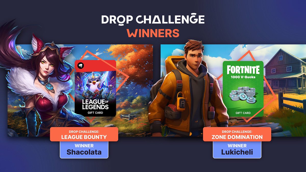 GGgamio's tweet photo. Drum roll please…
Well done guys! 🎉
It’s time to get your name on our challenge winners list - start immediatley! 🙌🏼
#gamiogg #dropchallenge #challengewinners #fortnite #League_of_Legends https://t.co/9wSVExojKH