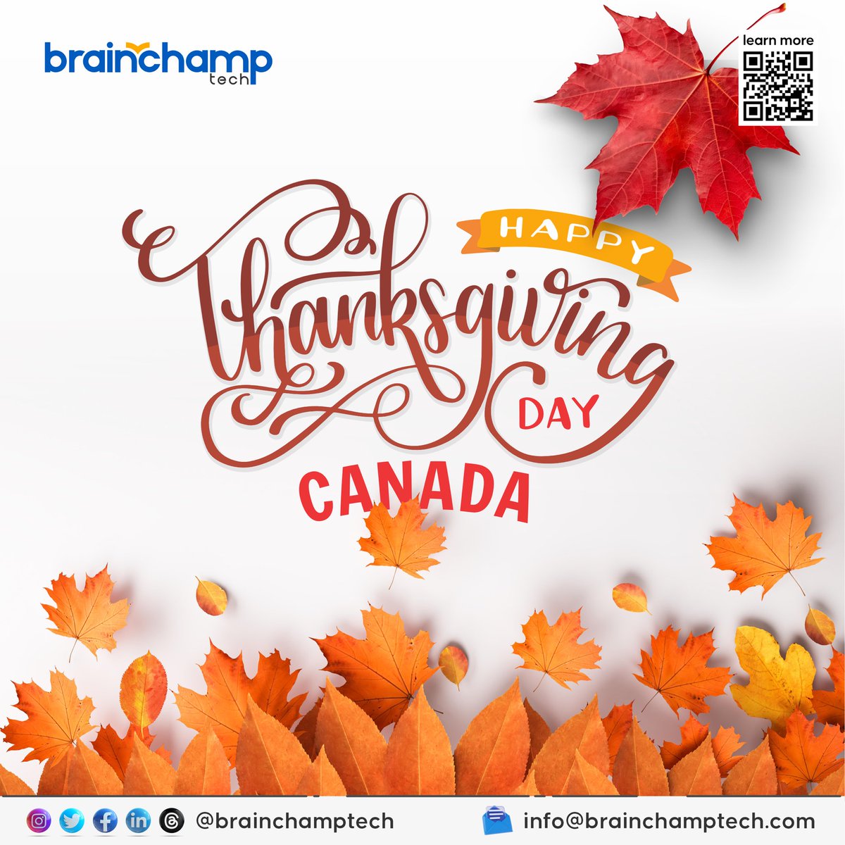 brainchamptechy's tweet photo. To all our esteemed Canadian Professionals: IT IS THANKSGIVING!!πππππ
On this Thanksgiving Day, as you take a well-deserved break, we celebrate the dedication and hard work of professionals like you everywhere.
Enjoy your day with family and friends.π¨βπ©βπ§βπ¦π¨βπ©βπ¦π©βπ§
#BrainChampTech https://t.co/jAVG8If8cn