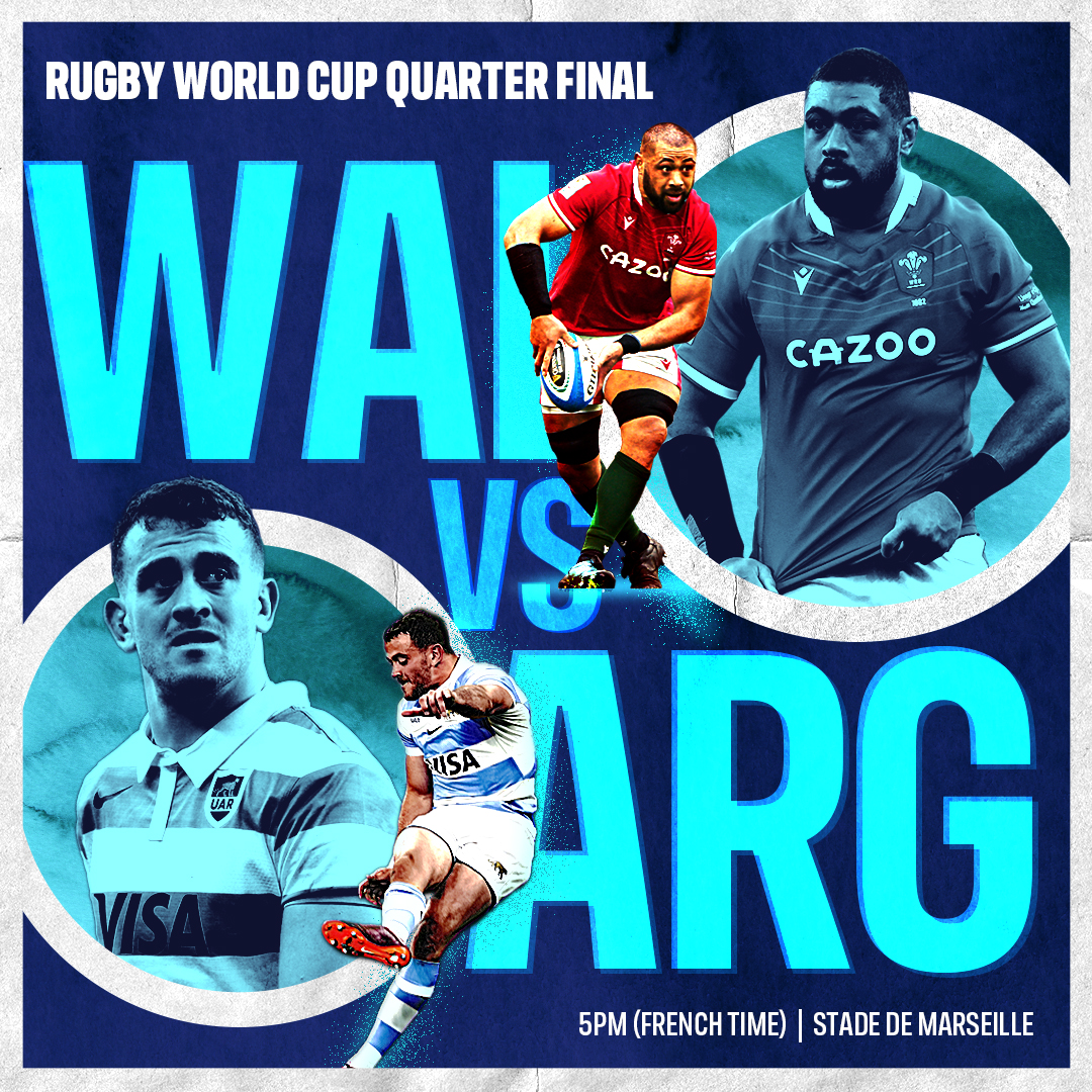 𝐂𝐎𝐍𝐅𝐈𝐑𝐌𝐄𝐃 It will be Wales v Argentina on Saturday & England v Fiji on Sunday in the Quarter Finals in Marseille 💪 Fancy being there too? 📲 bit.ly/3Gt8av6 #LiveEpic #RugbyWorldCup #France2023 #EnglandRugby #WalesRugby