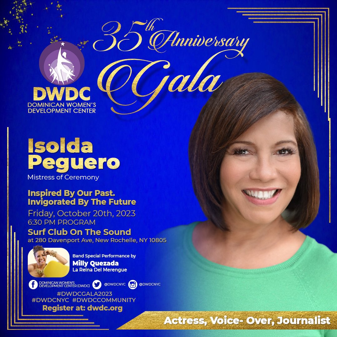 The event of the year MC by The Extraordinary and talented Emmy winner Isolda Peguero, Actress, Voice-Over, Journalist at our 35th Anniversary Gala. 

Buy your ticket now: fundraise.givesmart.com/e/sRc7Rg?vid=1…