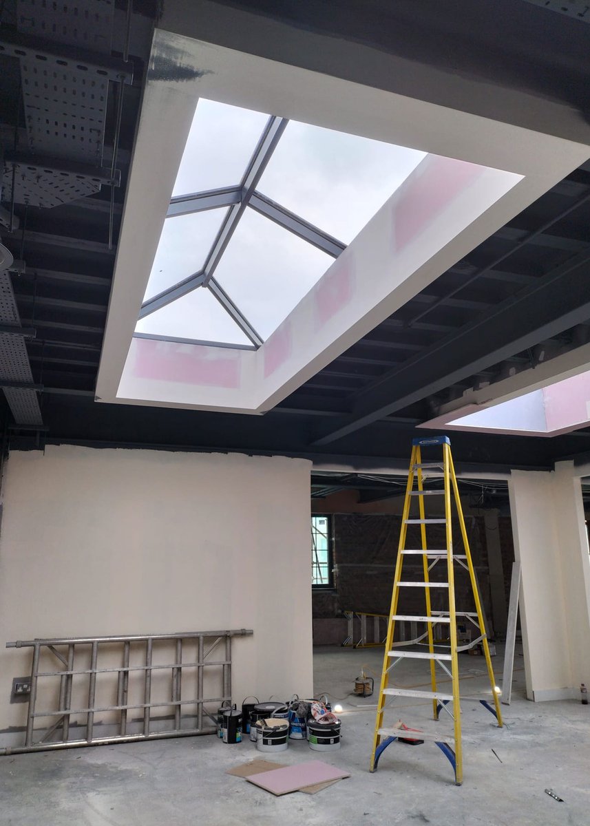 spacecongleton's tweet photo. What's been happening at the new office?

We've come a long way from the shell we started with - it's all starting to look like an office space. Separating walls are finished, the stairs are almost done, and we've got all windows in!

#OfficeRenovation #CoWorkingLife https://t.co/Yg3zKSFw3i