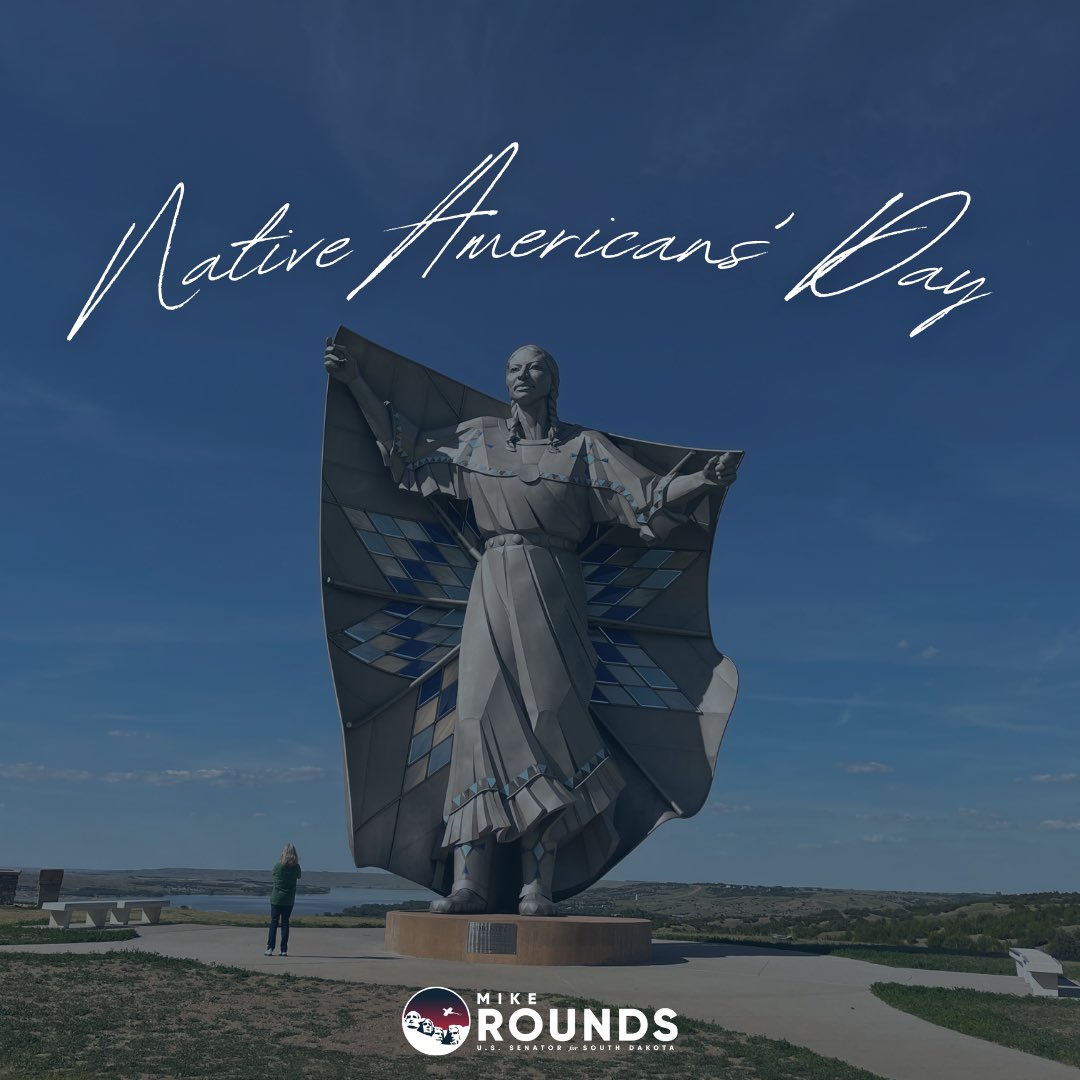 SenatorRounds's tweet photo. On Native Americans' Day, we celebrate the ways in which Native American culture is woven into the fabric of South Dakota. We honor and reflect on Native American history and their continued contributions to our state and our nation. #NativeAmericansDay https://t.co/DWQj1DwBT7