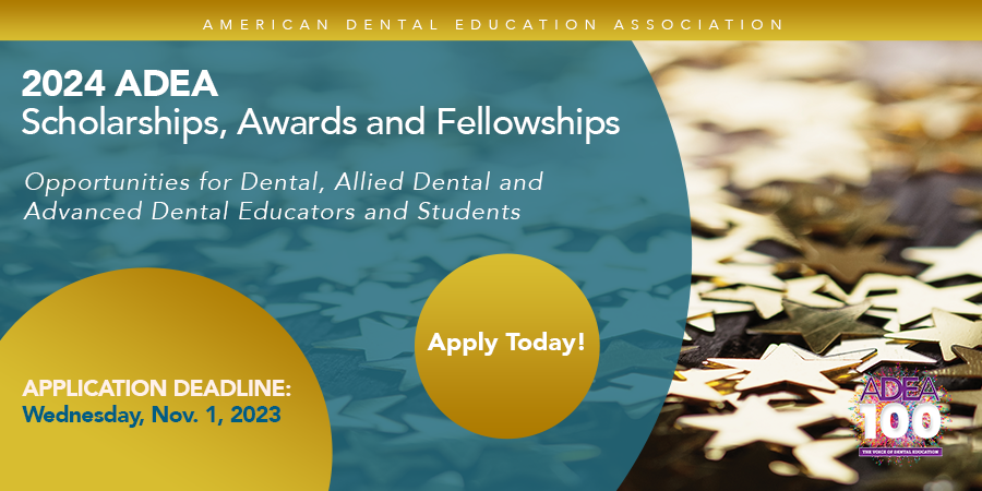 adeaweb's tweet image. ADEA would like to recognize dental educators like you! Submit your application by Nov. 1 for the chance to be recognized with ADEA Scholarships, Awards and Fellowships. #IamADEA
adea.org/awards/
