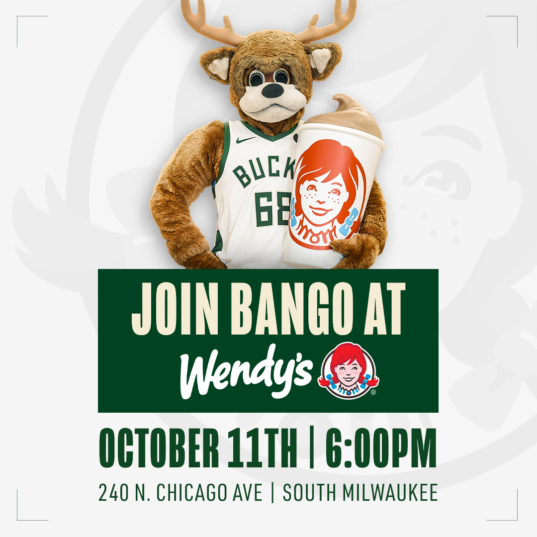 Join me at the NEW South Milwaukee @Wendys on October 11th! Head inside at 6 PM for the fun and the chance to win tickets to the October 29th @Bucks game - no purchase necessary. See you there! 🦌