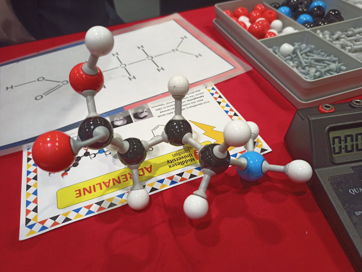 I was at #NewScientistLive today @MiddlesexUni stand. Had the honour of timing one of our @molymod prize winners. I also helped a student with some disabilities complete a molecule. Chemistry is for everyone!