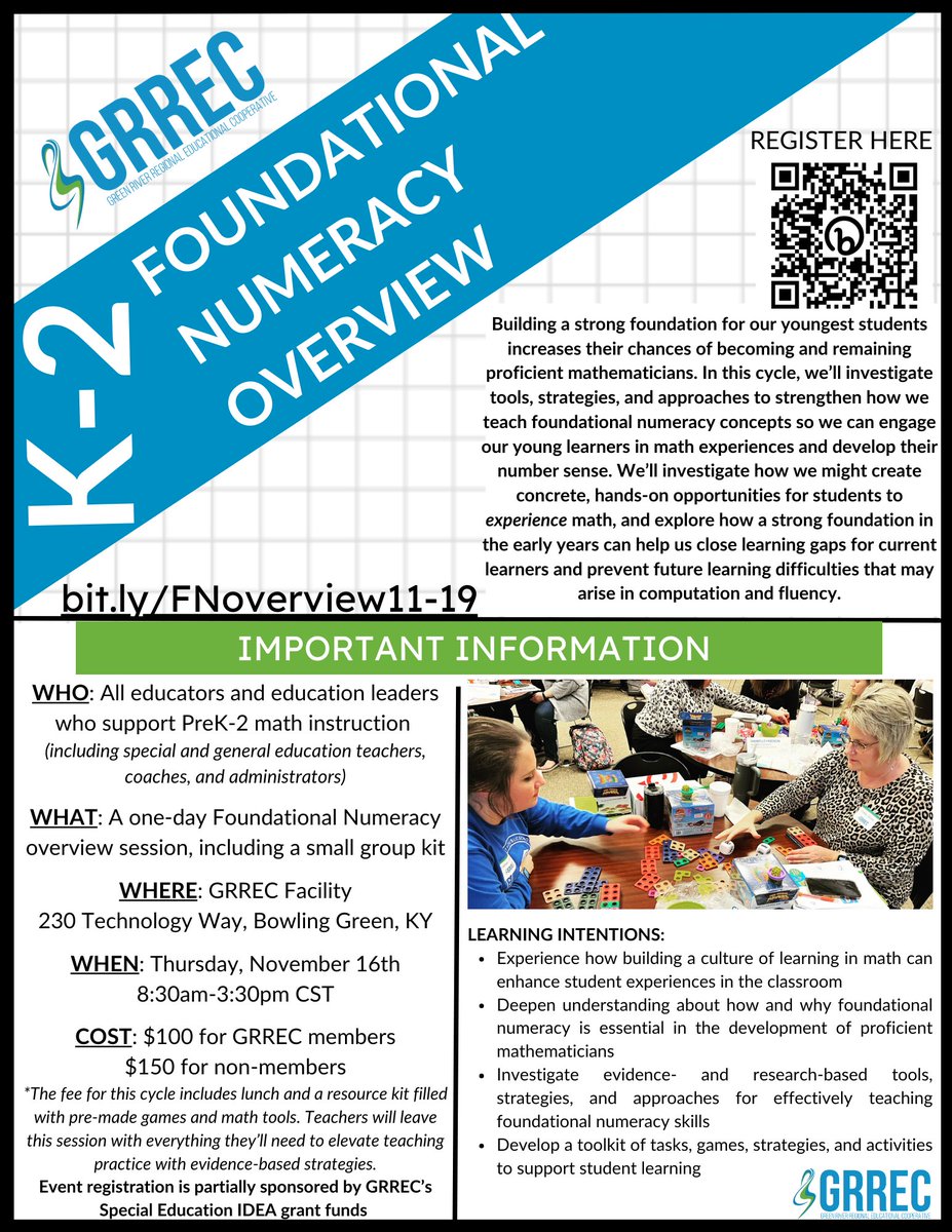 📢📢 We're opening up seats for our FOUNDATIONAL NUMERACY Session on November 19th! Limited spots are available, so register ASAP! <a href="/GRRECKY/">GRRECKY</a> 🤩🤩
bit.ly/FNoverview11-19