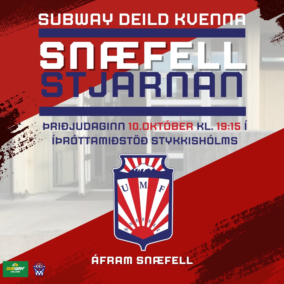 🏀Snæfell - Stjarnan🏀
➡️Subway deild kvenna - 4. umferð
Áfram Snæfell - út um allan heim! 😎