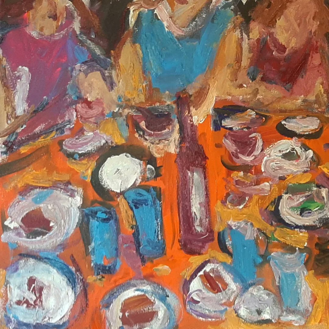 DonnellyRed's tweet photo. The dinner party.
Lot's of plates, wine and the chats.
Bright colourful piece for a gorgeous day in #marlaypark

https://t.co/bHhJ5ouLr6

#ladiesonthelash, #friends, #holidays, #happy, #nightout, #derryclareloughart, #deborahdonnelly, #artist, #artlife, #art, #arthallery https://t.co/LtCOPdRvsF