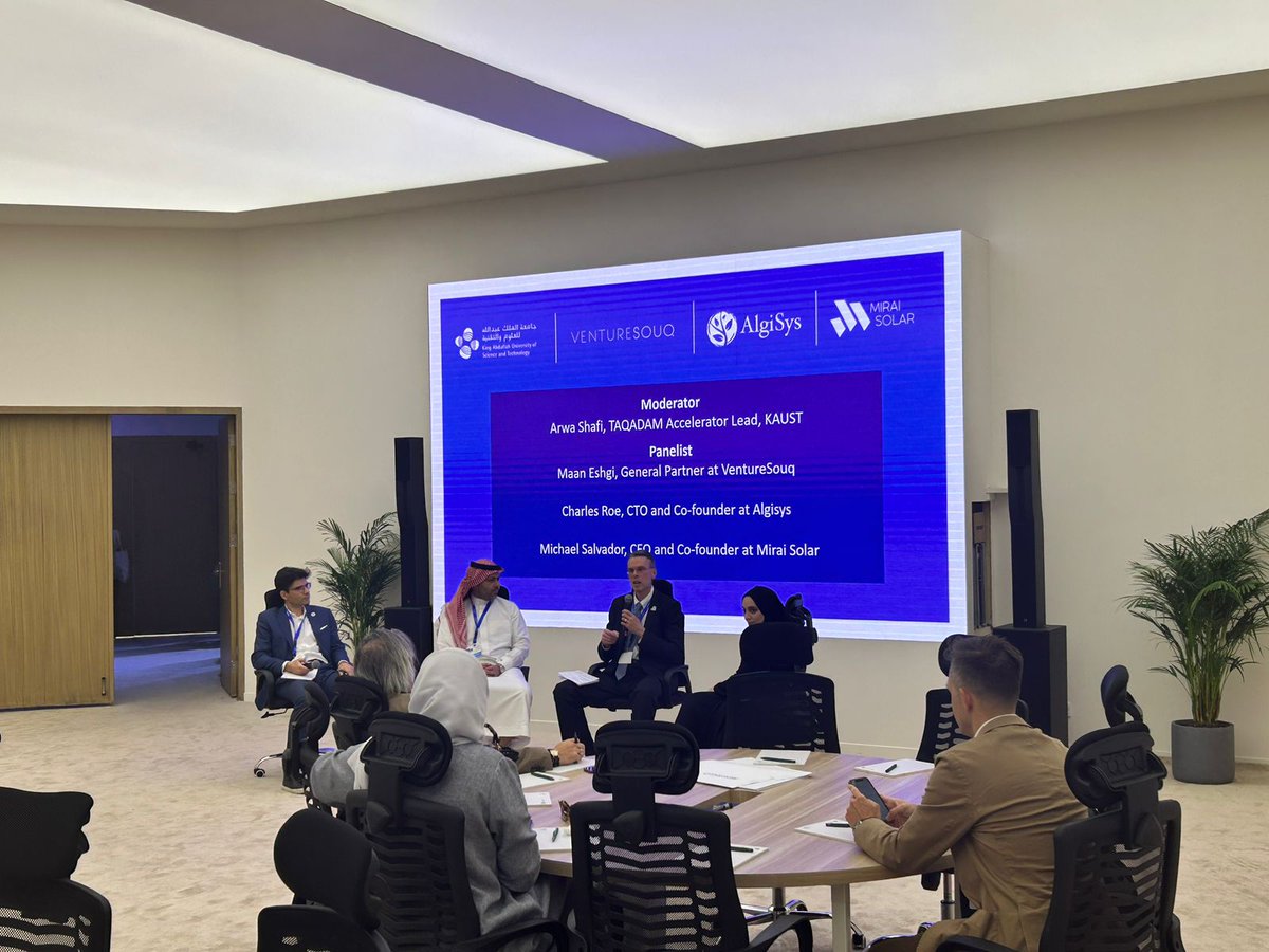 KAUST_News's tweet photo. During an inspiring panel discussion on "Climate Tech for Venture Capital" at #MENAClimateWeek, #KAUST startups explored ways #venturecapital can drive #innovation in tackling the MENA's climate challenges by finding, funding, and growing #startups.
 
#UNClimateChange https://t.co/MjVMU4ZvMa
