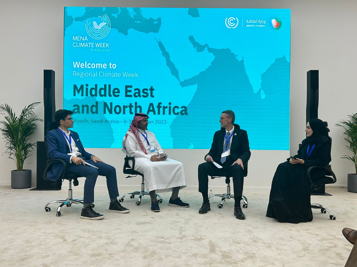 KAUST_News's tweet photo. During an inspiring panel discussion on "Climate Tech for Venture Capital" at #MENAClimateWeek, #KAUST startups explored ways #venturecapital can drive #innovation in tackling the MENA's climate challenges by finding, funding, and growing #startups.
 
#UNClimateChange https://t.co/MjVMU4ZvMa