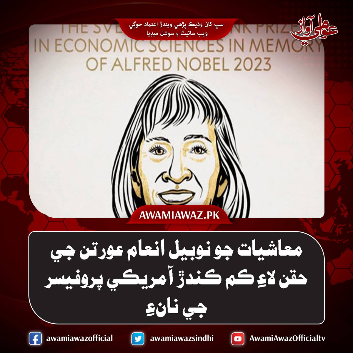 معاشيات جو نوبيل انعام عورتن جي حقن لاءِ ڪم ڪندڙ آمريڪي پروفيسر جي نانءِ
وڌيڪ تفصيل لاءِ وزٽ ڪريو
awamiawaz.pk/1118391
#UnitedStates #HarvardUniversty #Goldin