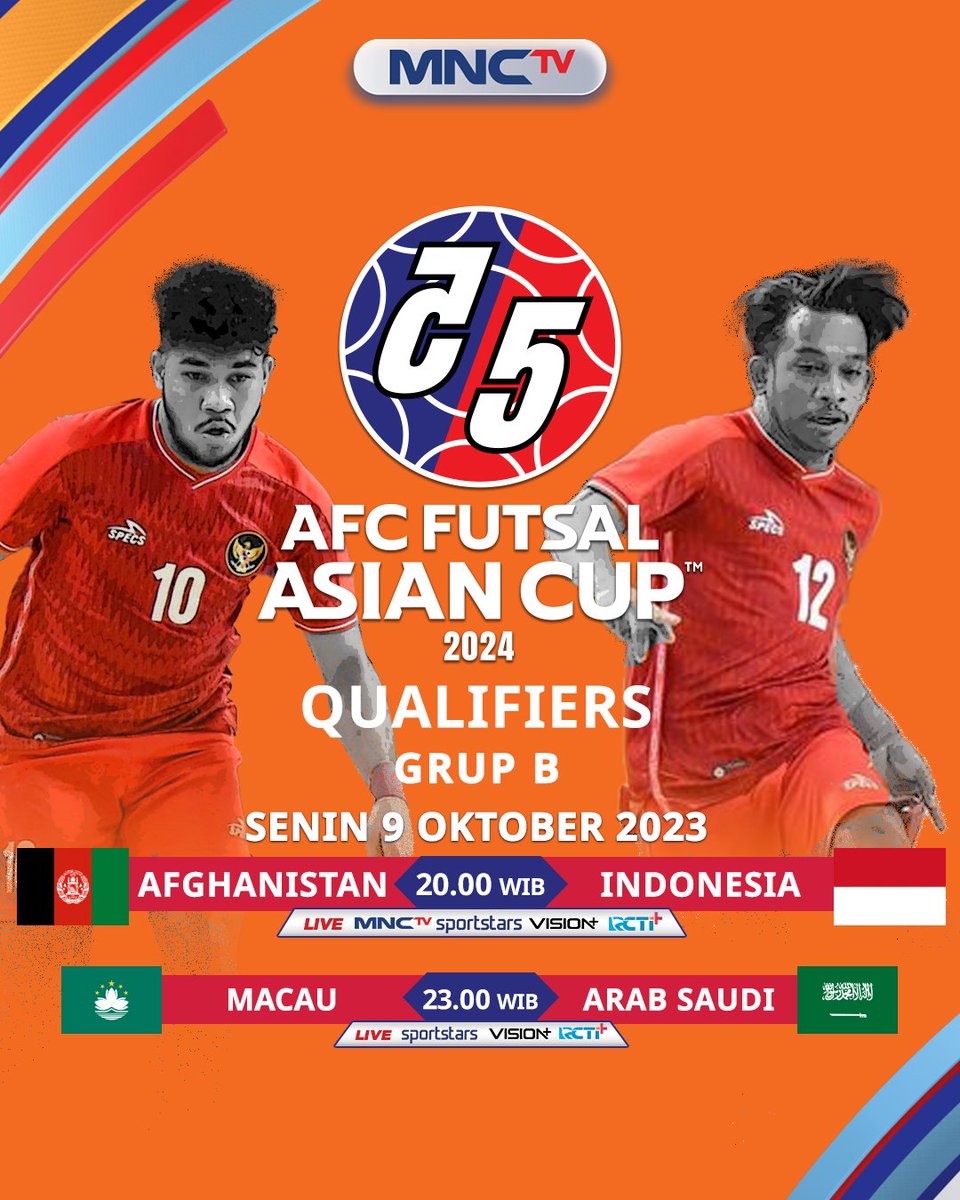 𝐏𝐀𝐑𝐓𝐀𝐈 𝐊𝐑𝐔𝐒𝐈𝐀𝐋!💥 Timnas futsal Indonesia siap mengalahkan Timnas Afganistan untuk mengamankan tiket lolos kebabak selanjutnya kualifikasi #AFCFutsalAsiaCup2024 Grup B MALAM INI! LIVE 20.00 wib @Official_MNCTV @MNCSportstars LIVE Streaming @visionplusid @RCTIPlus