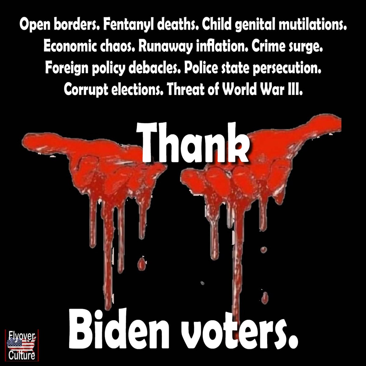 FlyoverCarole's tweet photo. Biden voters: This is on YOU.

#FlyoverORIGINAL #IsraelHamasWar #OpenBorders https://t.co/PsIK0dWZ9B