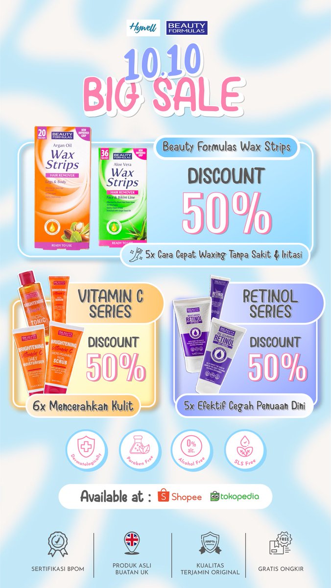 BeautyFormulas1's tweet photo. REMINDER!!!

10.10 jam 10:00 Hywell Official mengadakan FLASHSALE Mulai dari 10.000 ajaaa🤩

Cus langsung cek di SHOPEE / TOKPED / LAZADA HYWELL OFFICIAL https://t.co/mRHikOrtsV