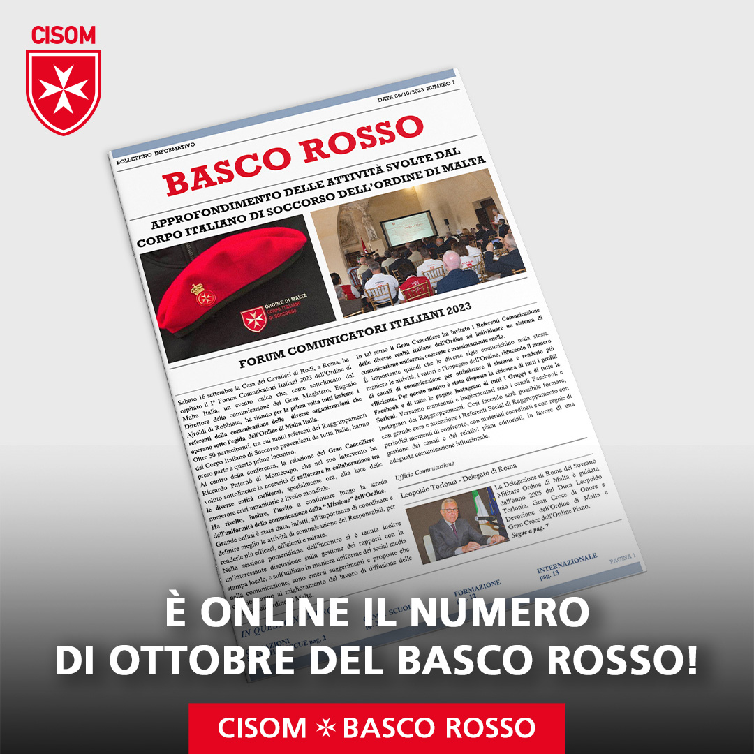 CIS0M's tweet image. 📰 Online il settimo numero del Basco Rosso, il bollettino informativo del #CISOM. Trovi l&apos;edizione completa a questo link: issuu.com/cisom/docs/bas…