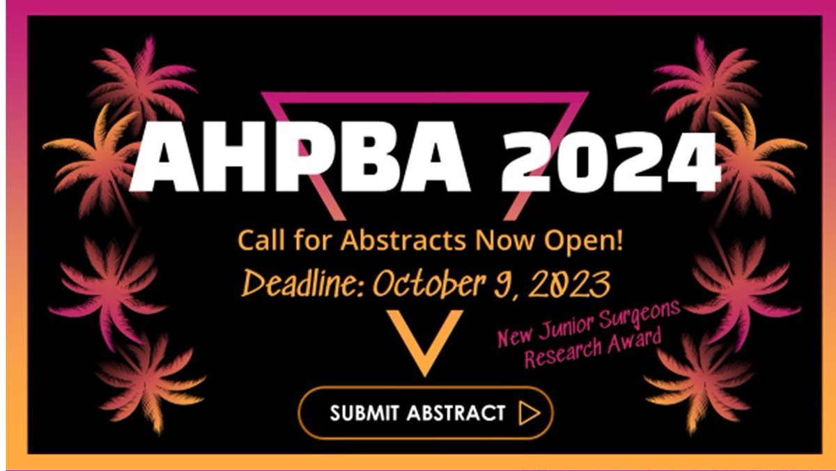 Deadline today!! Submit original work to be featured at #AHPBA24 in Miami! @FlavioRochaMD @drpeterkingham Submit: abstractscorecard.com/cfp/submit/log…