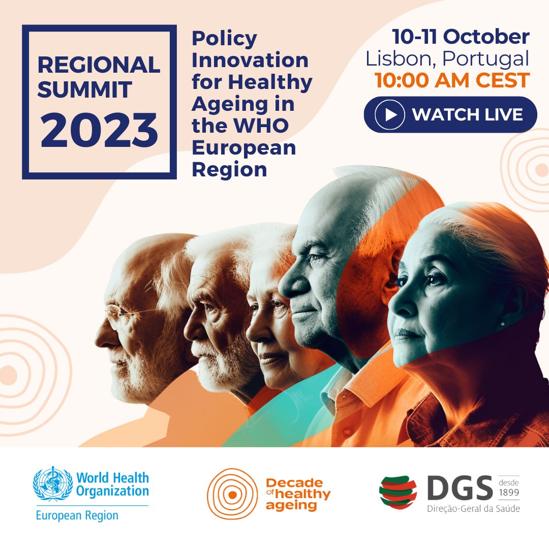 📅 Join us on 10-11 Oct for the Regional Summit on #HealthyAgeing2023. Explore innovative policies &amp; practices to improve healthcare, combat ageism &amp; create age-friendly environments. Let's champion healthy &amp; fulfilling lives. #AddingLifeToYears 
 
Live ➡️ bit.ly/HealthyAgeing2…