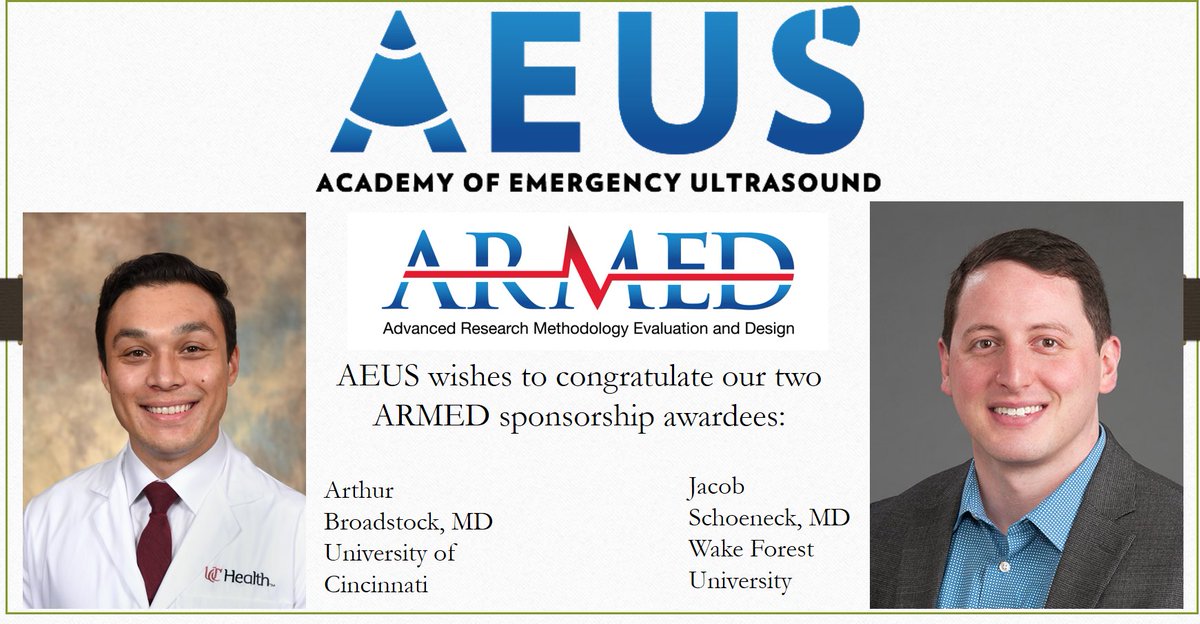 AEUS is excited to announce our two sponsorship awardees for the ARMED research course. Congrats Arthur and Jacob!