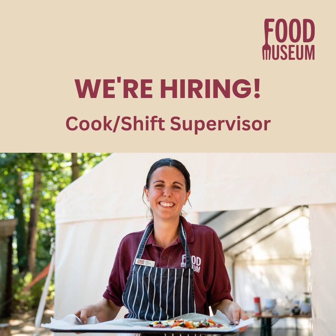 FoodMuseumUK's tweet image. 📢 We're looking for 2 talented people with a passion for food and cooking/catering experience to join our team!

The Cooks/Shift Supervisors will help to lead the catering team and prepare delicious meals.

Find out more/apply: foodmuseum.org.uk/about/careers/

#CateringJob #CookingJob