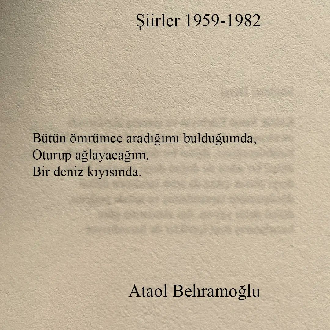 SoylentiDergi's tweet photo. “oturup ağlayacağım,
bir deniz kıyısında.”

/ ataol behramoğlu. https://t.co/jkVS9Y5exA