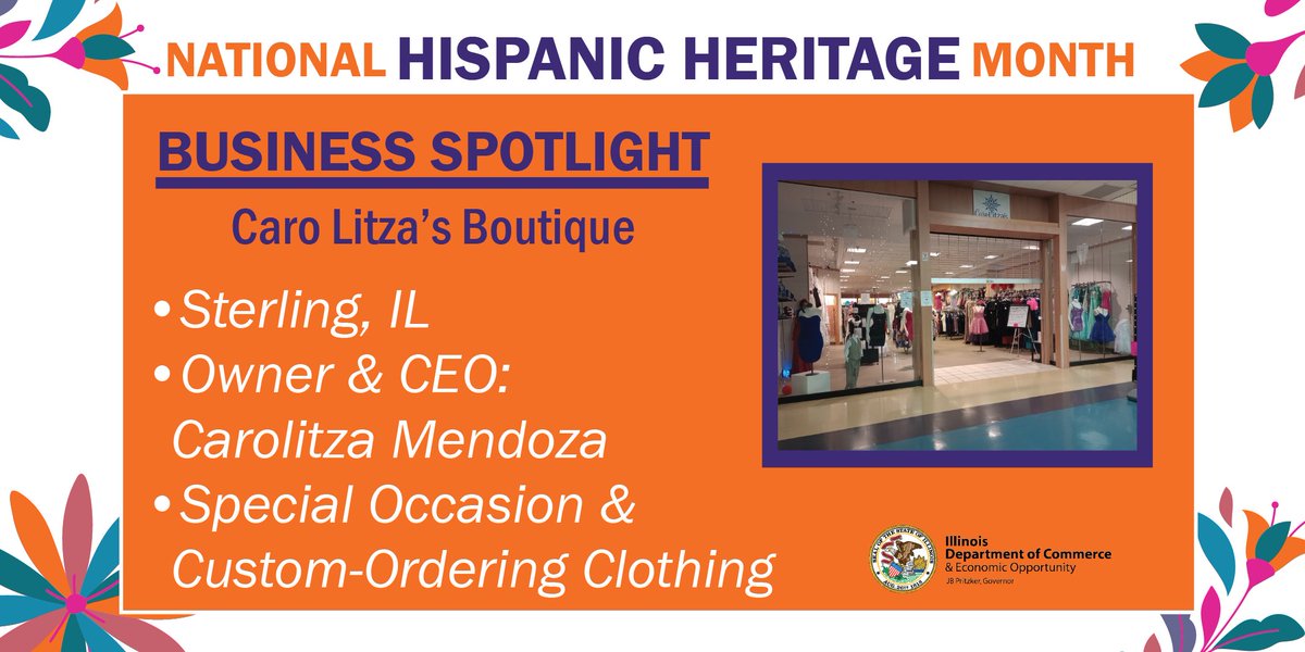 During #ILHHM, DCEO is proud to highlight Latinx businesses & their tremendous contributions to Illinois’ economy. Owner of Caro Litza’s Boutique, Carolitza Mendoza, reflected on the support she has received from DCEO for her clothing business. Read more: bit.ly/3PMuunZ