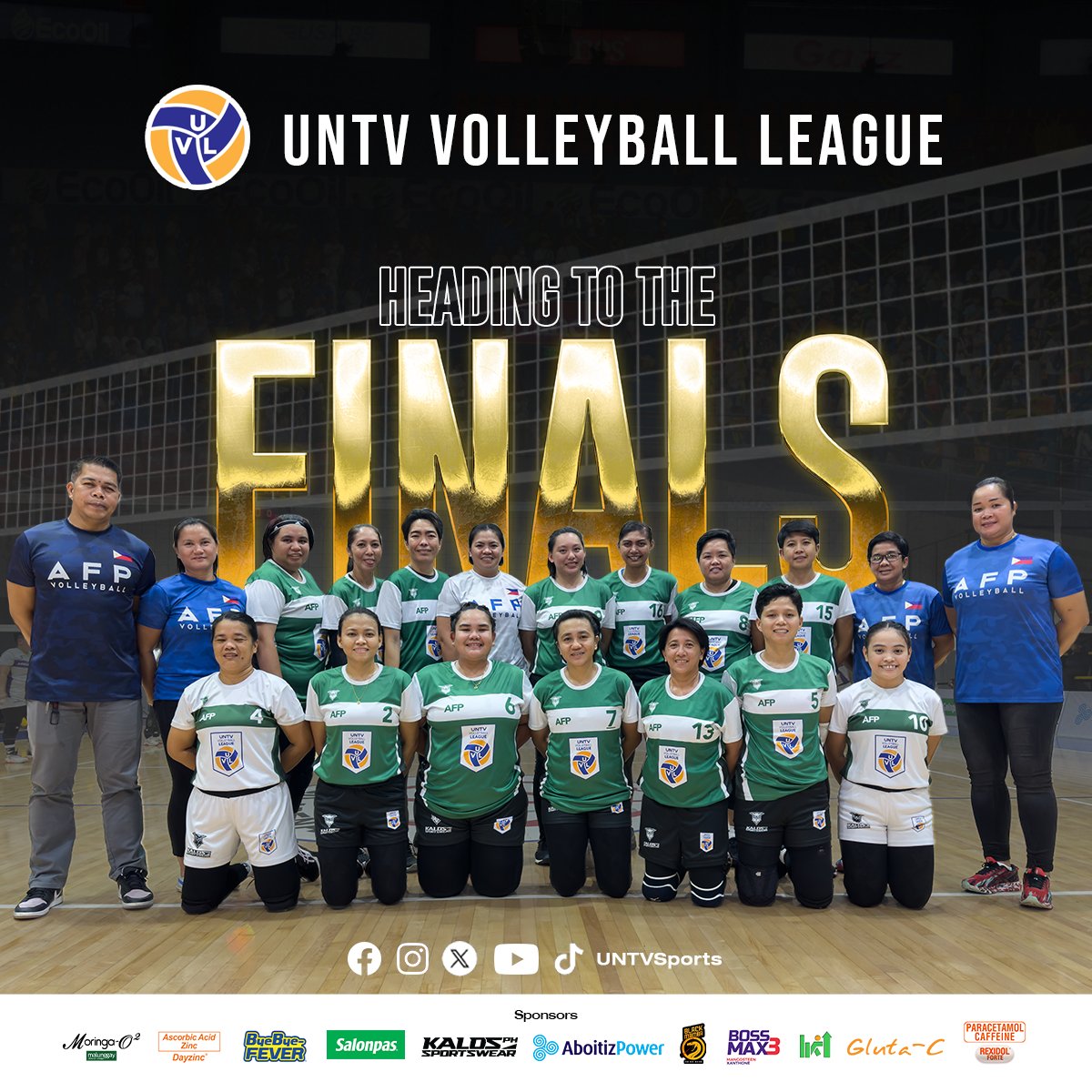 UNTVSports's tweet photo. 🏆 See you at the #UNTVVolleyballLeague FINALS 🏆

Oct. 12, 5PM 👉 Game 1 at FilOil Sports Center, San Juan City
Oct. 15, 4PM 👉 Game 2 at PhilSports Arena, Pasig City

Win for the GAME! Win for CHARITY!
#UNTVSports+Charity #UNTVVolleyballLeague #UVL
https://t.co/inY7QR70aV https://t.co/lDljXTtqmh